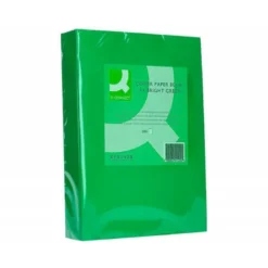 Papel color Q-connect tamaño A4 80g/m2 pack 500 hojas Verde intenso