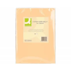 Papel color Q-connect tamaño A4 80g/m2 pack 500 hojas Crema