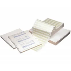 Papel continuo 240x11 blanco 3 hojas caja de 1000 juegos.