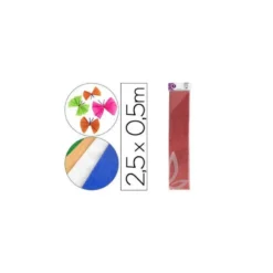 Papel crespon Liderpapel color rojo metalizado