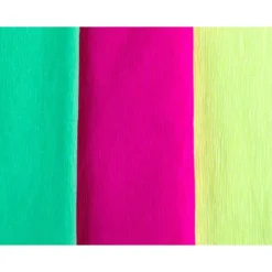 Papel crespon Liderpapel color verde fluorescente rollo 50x25cm 34g/m2