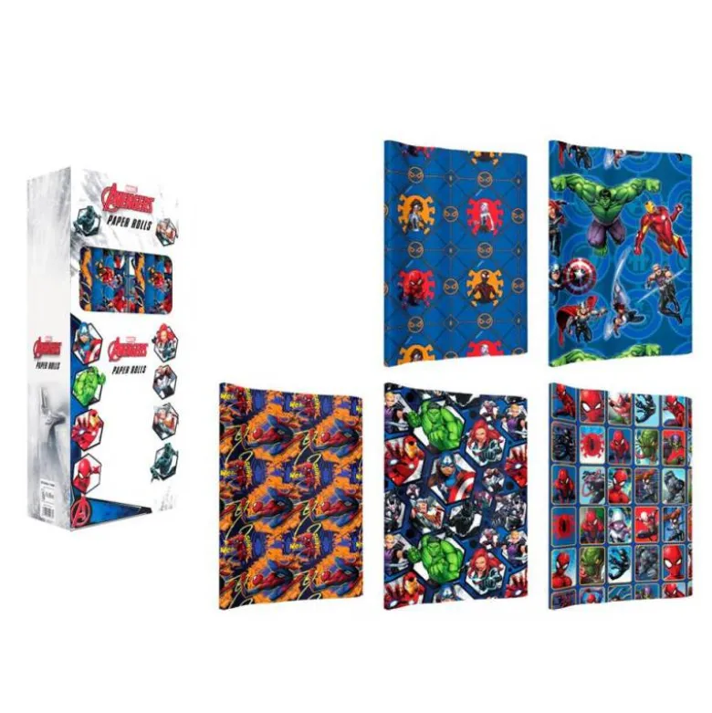 PAPEL DE REGALO BASIKA MARVEL ROLLO DE 70 X 200 CM 60 GR MODELOS SURTIDOS