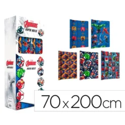 PAPEL DE REGALO BASIKA MARVEL ROLLO DE 70 X 200 CM 60 GR MODELOS SURTIDOS