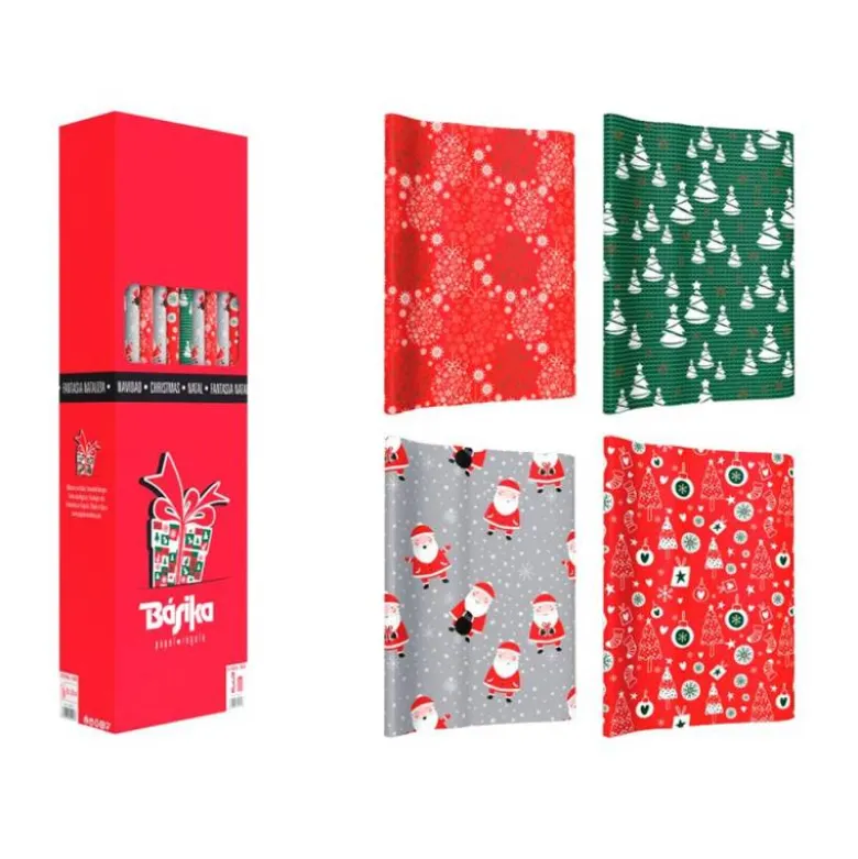 PAPEL DE REGALO BASIKA NAVIDAD ROLLO ANCHO 1 MT LONGITUD 3 M MODELOS SURTIDOS GRAMAJE 50 GR