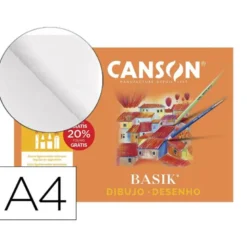 Papel dibujo Canson A4 130 g/m2 Minipack 10 hojas