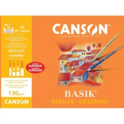Papel dibujo Canson Basik A3 de 130gr