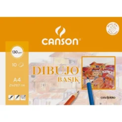 Papel dibujo Canson din a3 gramaje 130 g/m2 MiniPack 10 hojas