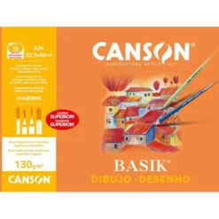 Papel dibujo Canson din a3 gramaje 130 g/m2 MiniPack 10 hojas