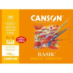 Papel dibujo Canson 230x325 mm gramaje 130g/m2 sin recuadro
