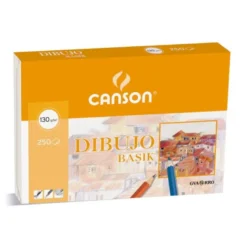 Papel dibujo Canson 230x325 mm gramaje 130g/m2 con recuadro