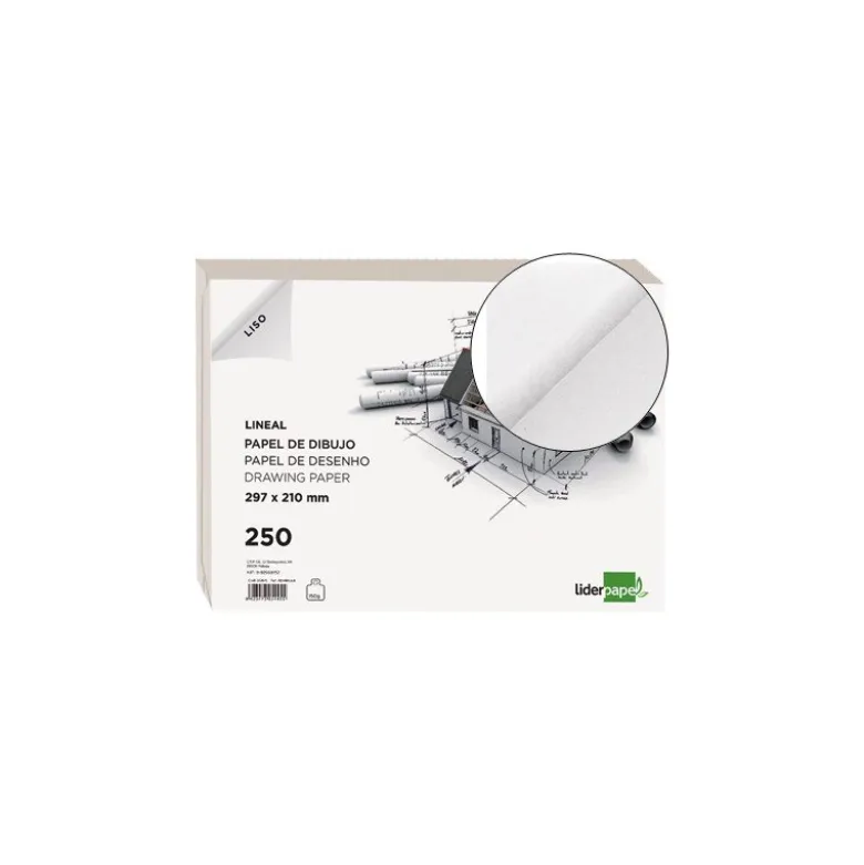 Papel dibujo Liderpapel Din A4 150g/m2