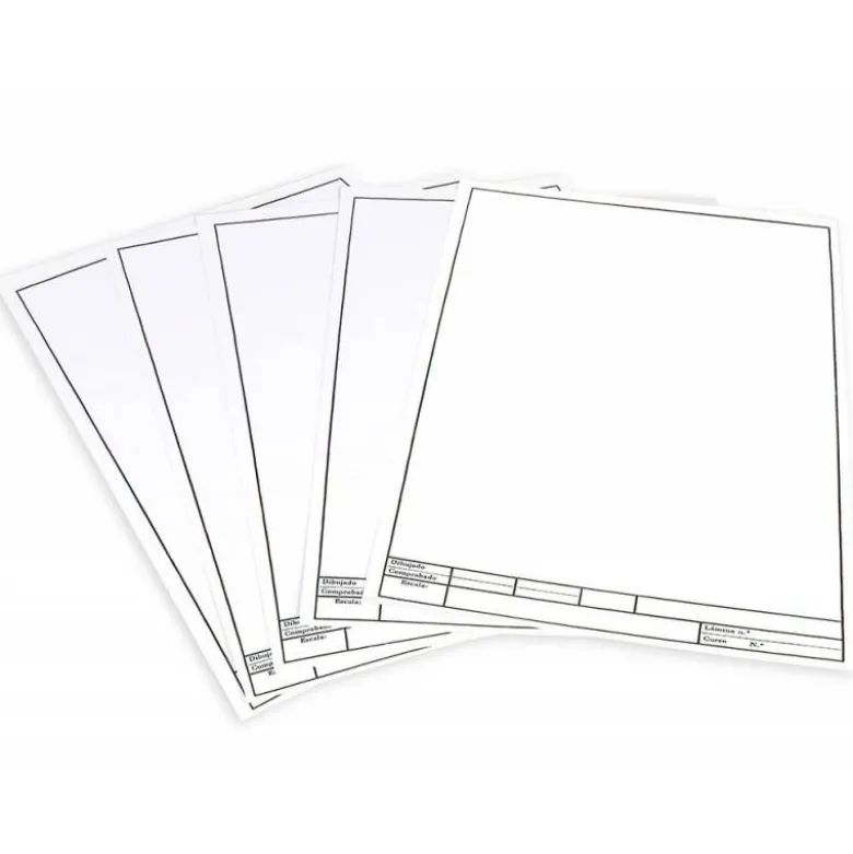 Papel dibujo liderpapel 210x297mm 150g/m2 con cajetin