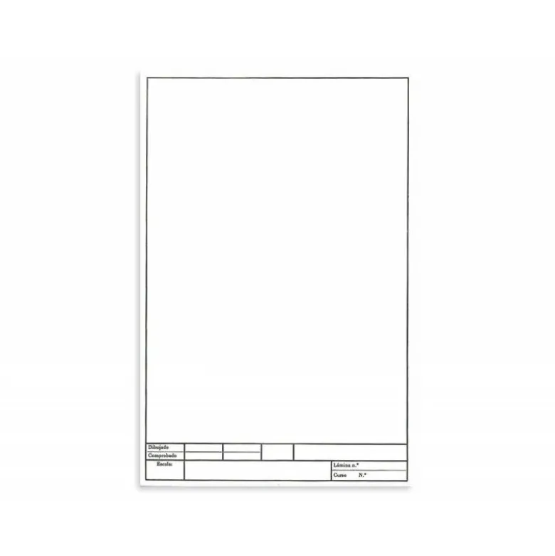 Papel dibujo liderpapel 210x297mm 150g/m2 con cajetin