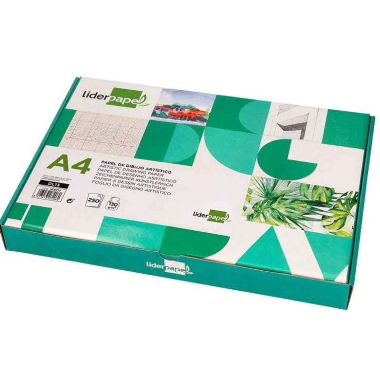 PAPEL DIBUJO LIDERPAPEL 210X297 MM 130 GR SIN RECUADRO DIN A4 HOJA