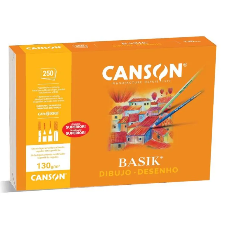 Papel dibujo marca Canson 325x460 mm 130g/m2