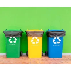 Papelera contenedor Q-Connect plastico de 100 L gris