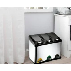 Papelera contenedor Q-connect de 45 L 3 depositos