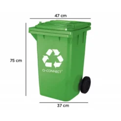Papelera contenedor Q-connect plastico de 100 L verde