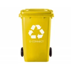 Papelera contenedor Q-connect de 100L amarillo