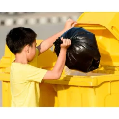 Papelera contenedor Q-connect de 100L amarillo
