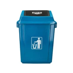 PAPELERA CONTENEDOR Q-CONNECT PLASTICO CON TAPA DE BALANCIN 20 LITROS 340X240X450 MM AZUL