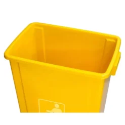 PAPELERA CONTENEDOR Q-CONNECT PLASTICO CON TAPA DE BALANCIN 20 LITROS 340X240X450 MM AMARILLO