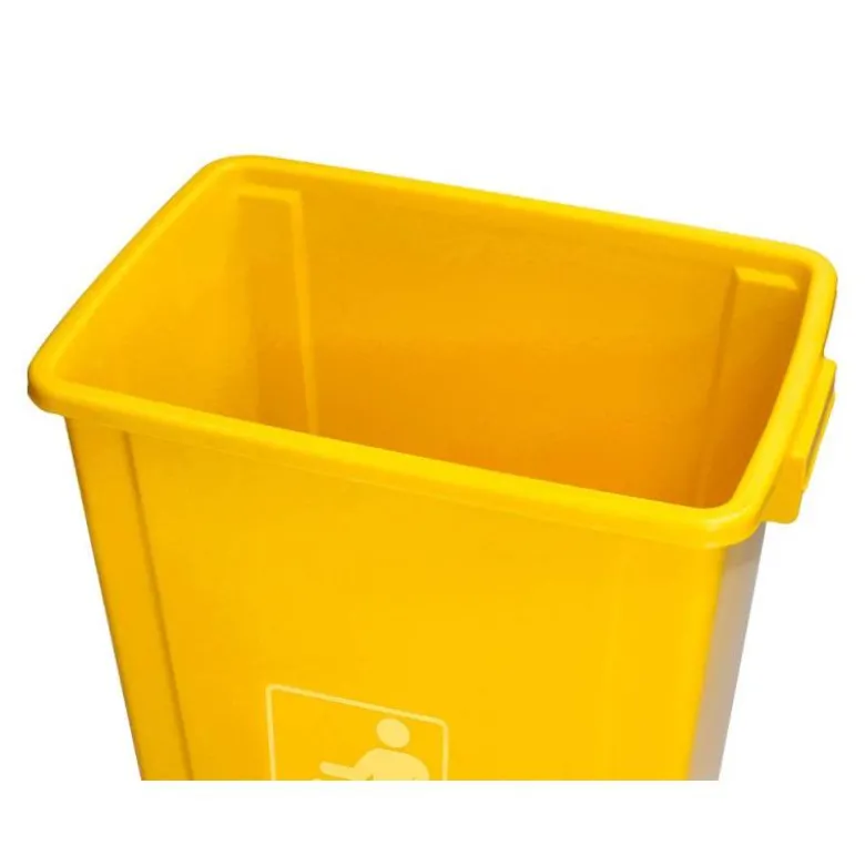 PAPELERA CONTENEDOR Q-CONNECT PLASTICO CON TAPA DE BALANCIN 20 LITROS 340X240X450 MM AMARILLO