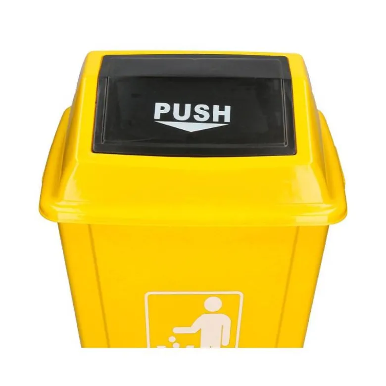 PAPELERA CONTENEDOR Q-CONNECT PLASTICO CON TAPA DE BALANCIN 20 LITROS 340X240X450 MM AMARILLO