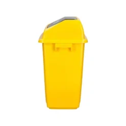 PAPELERA CONTENEDOR Q-CONNECT PLASTICO CON TAPA DE BALANCIN 20 LITROS 340X240X450 MM AMARILLO