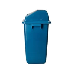 PAPELERA CONTENEDOR Q-CONNECT PLASTICO CON TAPA DE BALANCIN 58 LITROS 470X330X760 MM AZUL