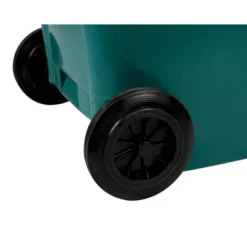 PAPELERA CONTENEDOR Q-CONNECT PLASTICO CON TAPADERA Y RUEDAS 240 LITROS 1040X620X610 MM VERDE