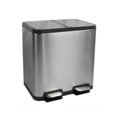 PAPELERA METALICA MAUL CYCLE ACERO INOXIDABLE CON PEDAL 20+20 LITROS