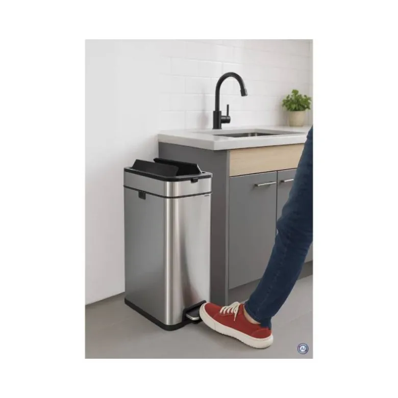 PAPELERA METALICA MAUL PRME ACERO INOXIDABLE 30 LITROS