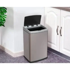 PAPELERA METALICA Q-CONNECT CON SENSOR AUTOMATICO CAPACIDAD 30 LITROS 500X240X330 MM