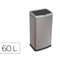 PAPELERA METALICA Q-CONNECT CON SENSOR AUTOMATICO CAPACIDAD 60 LITROS 630X270X400 MM