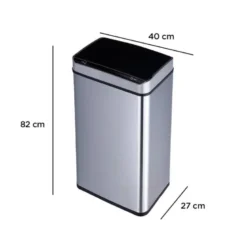 PAPELERA METALICA Q-CONNECT CON SENSOR AUTOMATICO CAPACIDAD 80 LITROS 820X270X400 MM