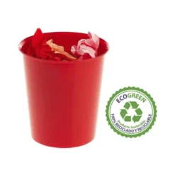 PAPELERA PLASTICO ARCHIVO 2000 ECOGREEN 100% RECICLADA 18 LITROS COLOR ROJO 290X310