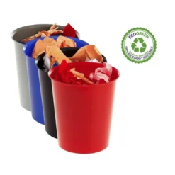 PAPELERA PLASTICO ARCHIVO 2000 ECOGREEN 100% RECICLADA 18 LITROS COLOR ROJO 290X310