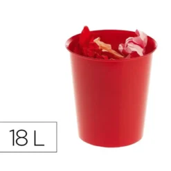 PAPELERA PLASTICO ARCHIVO 2000 ECOGREEN 100% RECICLADA 18 LITROS COLOR ROJO 290X310