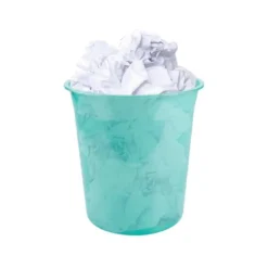 PAPELERA PLASTICO LIDERPAPEL MENTA TRANSLUCIDO 13 LITROS 275X285 MM