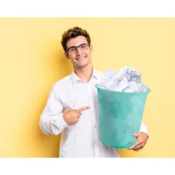 PAPELERA PLASTICO LIDERPAPEL MENTA TRANSLUCIDO 13 LITROS 275X285 MM
