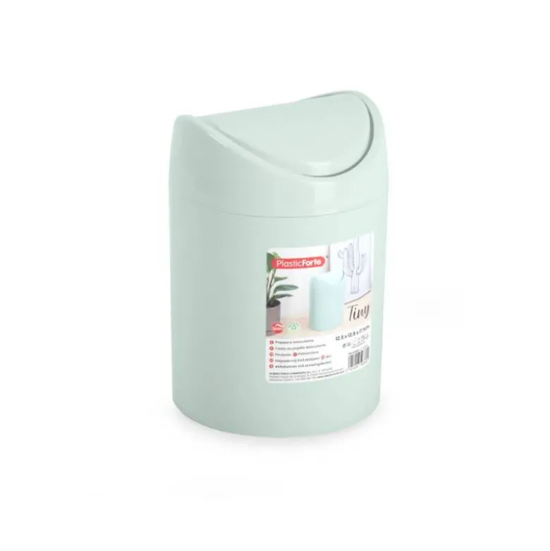 PAPELERA PLASTICO PLASTICFORTE TINY SOBREMESA 1,4L COLORES SURTIDOS 12,5X12,5X17,5 CM