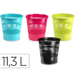 PAPELERA PLASTICO PLASTIFORTE REDONDA 11,3 L 275X275X280 MM COLORES SURTIDOS "NO SE ELIGEN"