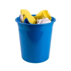 PAPELERA PLASTICO Q-CONNECT AZUL OPACO 13 LITROS