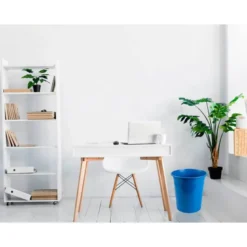 PAPELERA PLASTICO Q-CONNECT AZUL OPACO 13 LITROS