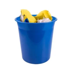 PAPELERA PLASTICO Q-CONNECT AZUL TRANSLUCIDO 13 LITROS