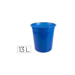 PAPELERA PLASTICO Q-CONNECT AZUL TRANSLUCIDO 13 LITROS