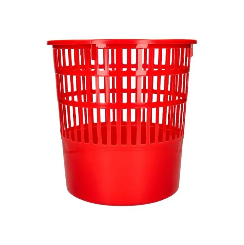 PAPELERA PLASTICO Q-CONNECT 15 LITROS COLOR ROJO 285X290 MM
