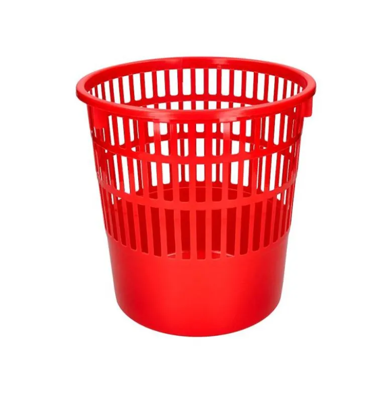 PAPELERA PLASTICO Q-CONNECT 15 LITROS COLOR ROJO 285X290 MM