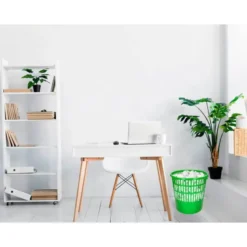 PAPELERA PLASTICO Q-CONNECT 15 LITROS COLOR VERDE 285X290 MM